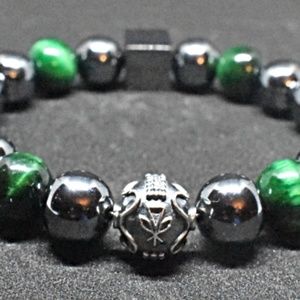 Kamea Blk Label Tiger Eyes Green 10mm Bracelet